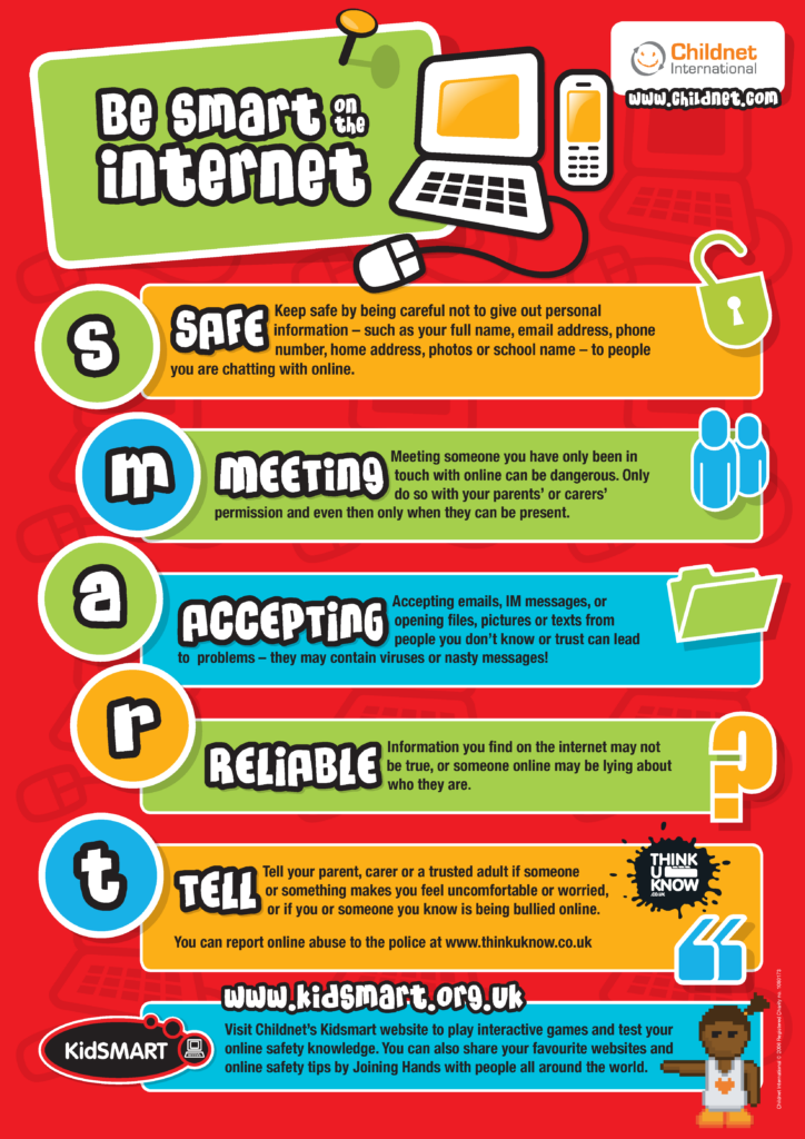 be Smart on the internet advice poster